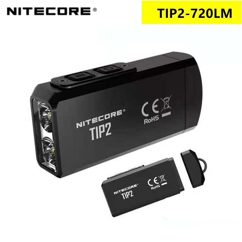 원래 NITECORE TIP2 미니 라이트 크리 어 XP-G3 S3 720 루멘 USB 충전식 키 체인 손전등 배터리